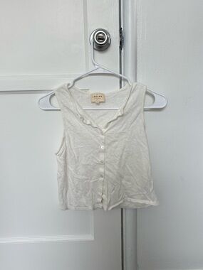 Sézane Cream Button-Front Tank Top